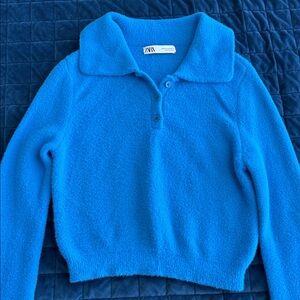 Zara Vibrant Blue Women's Crew Neck Sweater